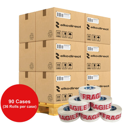 Big Tape Fragile Parcel Tape - Extra Long Rolls 150m - Pallet Deal - Packing Tape - ELKO Direct