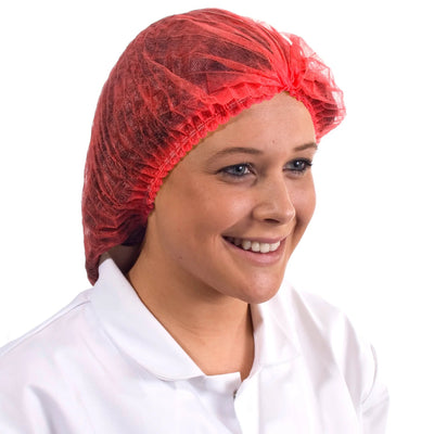 Disposable Mob Caps - Red (Pack of 100) - Work Safety Protective Gear - ELKO Direct