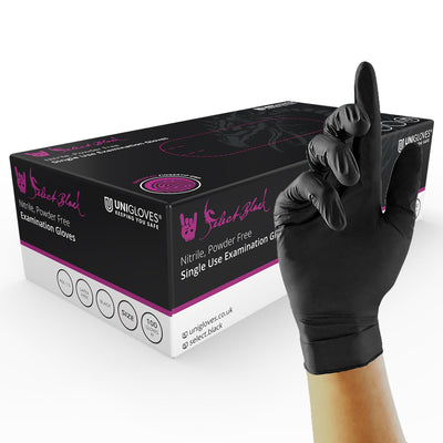 Unigloves Select Black Nitrile Disposable Gloves - Pack of 100 - Work Safety Protective Gear - ELKO Direct